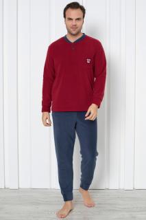 Pijama barbati cocolino, material soft polar moale si calduros, visiniu gri 1839