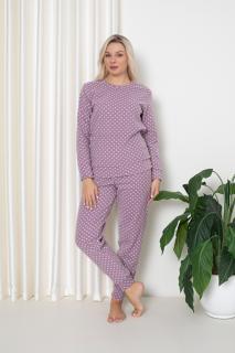 Pijama cocolino dama, imprimeu buline, mov