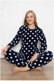 Pijama cocolino dama, imprimeu buline, negru 20