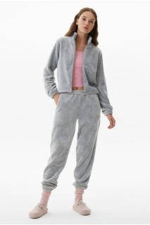 Pijama dama cocolino, material pufos si delicat, gri- 3 piese