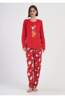 Pijama dama Craciun, bumbac calitativ, rosu Ho Ho Ho