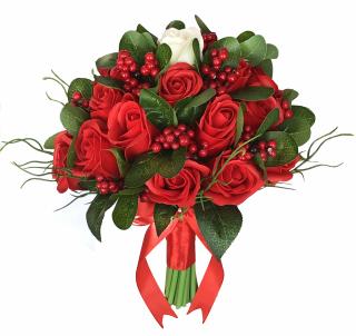 Buchet de Flori EVENTISSIMI - 24 Trandafiri Rosii si 1 Alb