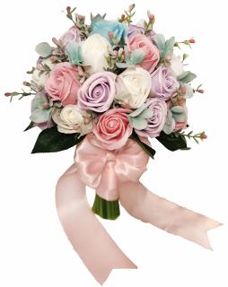 Buchet de Flori EVENTISSIMI - 27 de Trandafiri, Multicolor