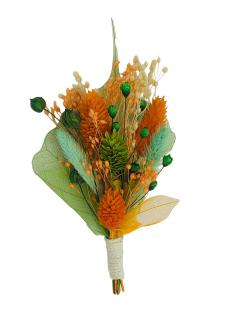 Cocarda  flori pentru piept, din plante Naturale Uscate - Eleganta si Rafinament pentru Evenimentele