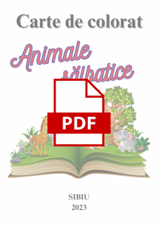 PDF - Carte de colorat   Animale salbatice   30 pag   A5