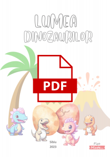PDF - Carte de colorat si activitati  Lumea Dinozaurilor   64 pag   A5