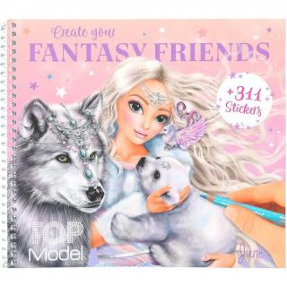 Carte de colorat cu stickere Create Your Fantasy Friends June Depesche PT12072