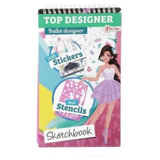 Carte de colorat Top Designer cu stickere si sabloane incluse Toi-Toys TT46101Z