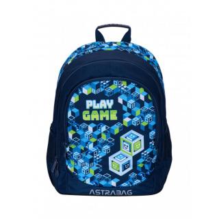 Ghiozdan scolar cu 3 compartimente Play Game Pixele AB340 Astrabag  albastru