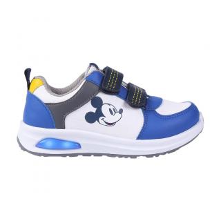 Pantofi sport alb albatru cu lumini led - Mickey