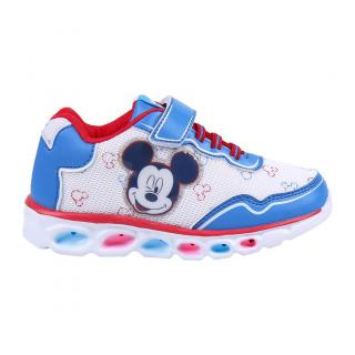 Pantofi sport cu lumini alb albastru- Mickey