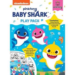 Set 2 carti de colorat cu 4 creioane Baby Shark Play Pack Alligator AB3322BSPP2