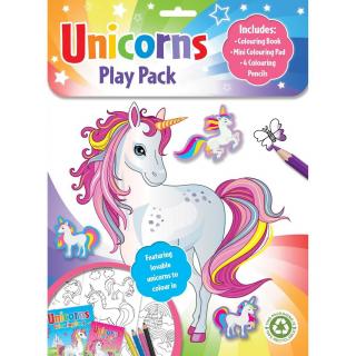 Set 2 carti de colorat cu 4 creioane Unicorns Play Pack Alligator AB3050UNPP2