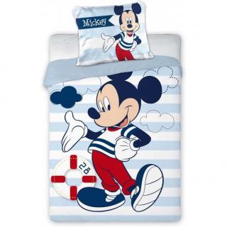 Set lenjerie pat copii Mickey Sailor 100x135 + 40x60 SunCity FRA576531