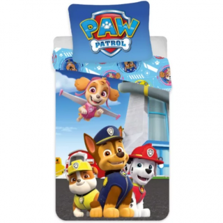 Set lenjerie pat copii Paw Patrol Marshall, Chase, Rublle and Skye 100x140 + 40x45 SunCity BRM011373