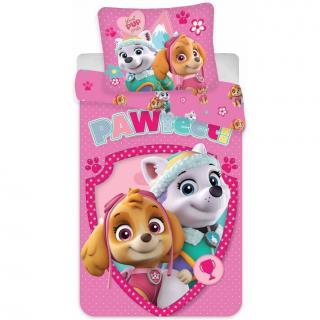 Set lenjerie pat copii Paw Patrol Skye and Everest Pawfect 100x140 + 40x45 SunCity BRM007123