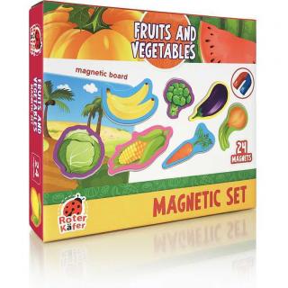 Set magnetic Fructe si Legume cu Plansa magnetica inclusa, 24 piese Roter Kafer RK2090-06