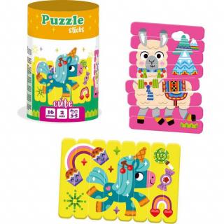 Set puzzle-uri din betisoare Lama si Unicorn, 16 piese Roter Kafer RK1090-01