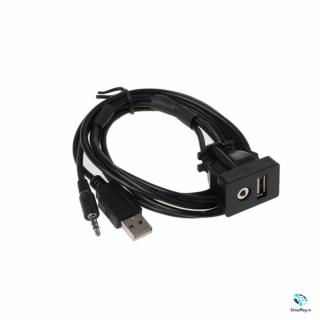 Cablu Auxiliar Universal cu port USB si Jack 3.5mm cu prindere in bord