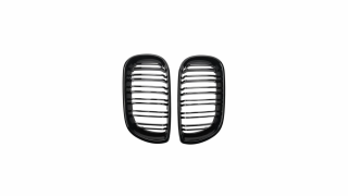 Set 2 grile duble, negru lucios, M Design pentru BMW E46 4 usi Nonfacelift