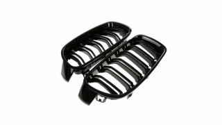 Set 2 grile duble, negru lucios, M Design pentru BMW F30
