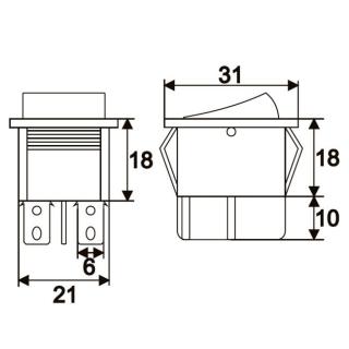 Interupator basculant 1 circuit 16A-250V OFF-ON, lumini de rosie