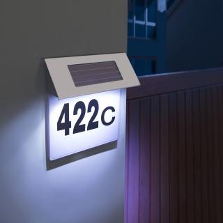 Numar de casa, cu iluminare LED, solara