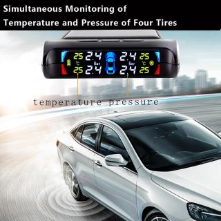 Sistem 4 senzori monitorizare presiune pneuri TPMS cu LCD si incarcare solara
