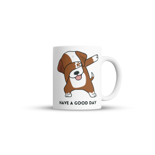 Cana Have a Good Day Dog pentru cafea, ceai sau cadou, Alb, 380ml