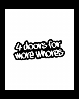 Sticker Auto 4 Doors, Alb, 10 cm