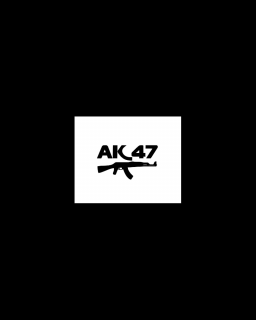 Sticker Auto AK47, Alb, 10 cm