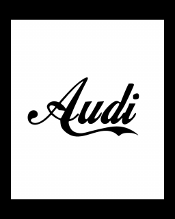 Sticker Auto Audi, Alb, 10 cm