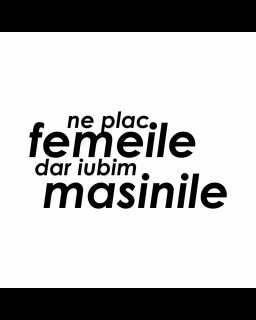 Sticker Auto Ne Plac Femeile, Dar Iubim Masinile, Alb, 10 cm