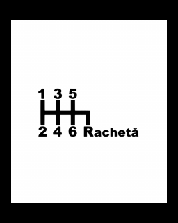 Sticker Auto Racheta, Galben, 10 cm