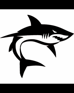 Sticker auto Shark, Alb, 10 cm