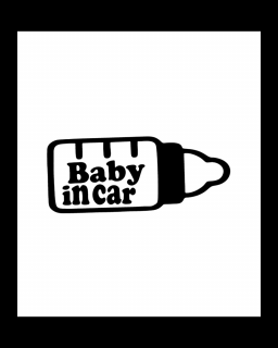 Sticker Baby in Car, Alb, 10 cm