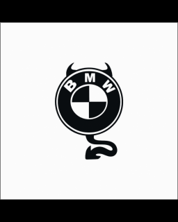 Sticker BMW Evil, Alb, 10 cm