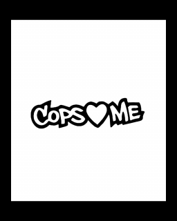 Sticker Cops Love Me, Alb, 10 cm