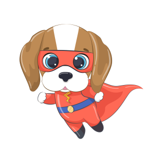 Sticker decorativ perete, camera copii, living, PVC, Baby Dog Superhero, 49 x 45 cm