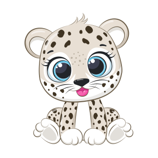 Sticker decorativ perete, camera copii, living, PVC, Baby Leopard, 55 x 45 cm