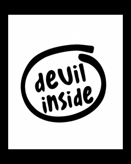 Sticker Devil Inside, Alb, 10 cm