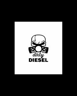 Sticker Dirty Diesel, Alb, 10 cm