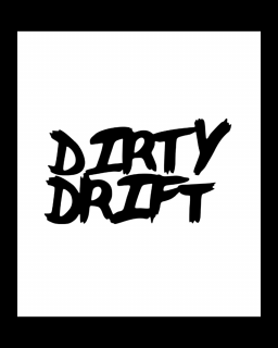 Sticker Dirty Drift, Alb, 10 cm