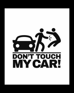 Sticker Don t Touch My Car 2, Albastru, 10 cm