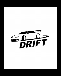 Sticker Drift Car, Alb, 10 cm