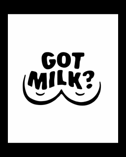 Sticker Got Milk, Albastru mat, 10 cm