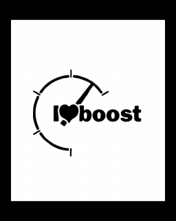 Sticker I love Boost, Alb, 10 cm