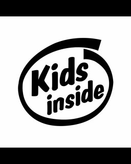 Sticker Kids Inside, Alb, 10 cm