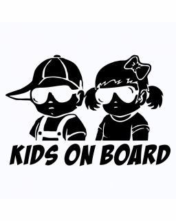 Sticker Kids on Board, Albastru, 10 cm