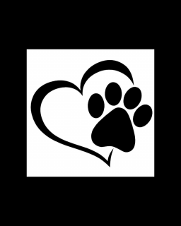 Sticker Love Dogs, Alb, 15 cm